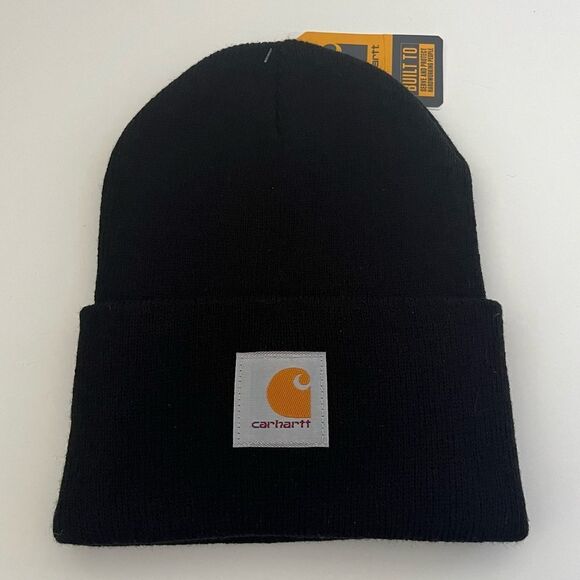 NWT Carhartt A18 Knit Cuffed Beanie - Black - OS - Picture 1 of 5